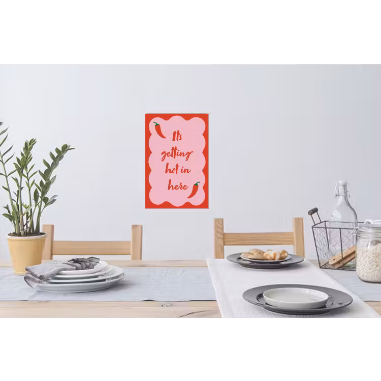 Chilipeper - Red - Hot - Quotes Muursticker klein -eettafel