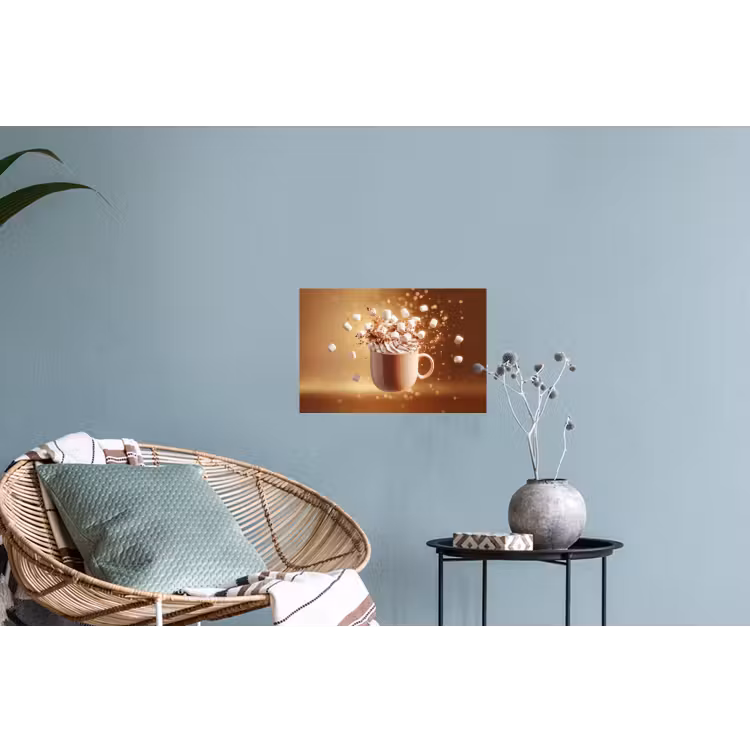 Chocomelk - Drinken - Warm - Bruin Muursticker klein -plant