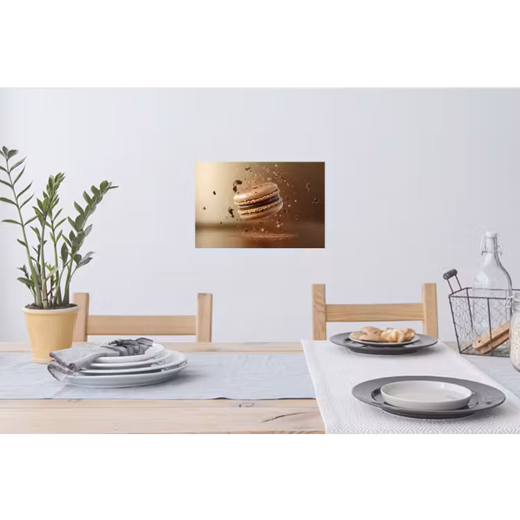 Chocolade - Macarons - Eten - Snoep Muursticker klein -eettafel