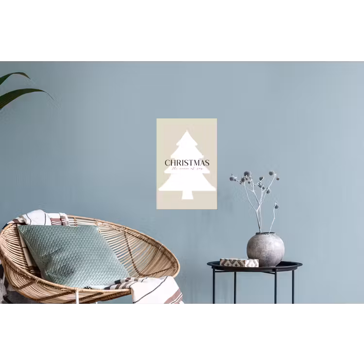 Kerstboom - Japandi - Christmas - Beige Muursticker klein -plant