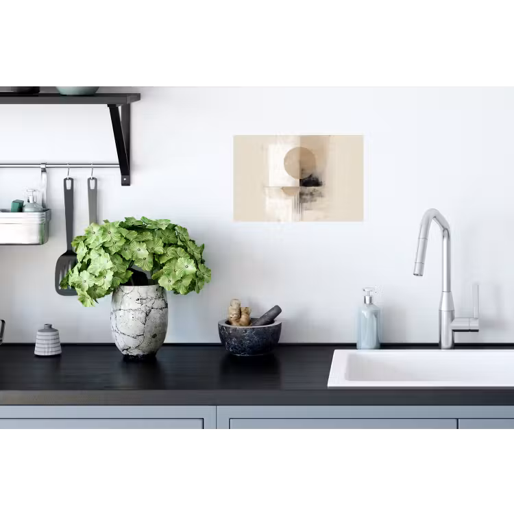 Cirkel - Compositie - Diepte - Beige Muursticker klein -keuken