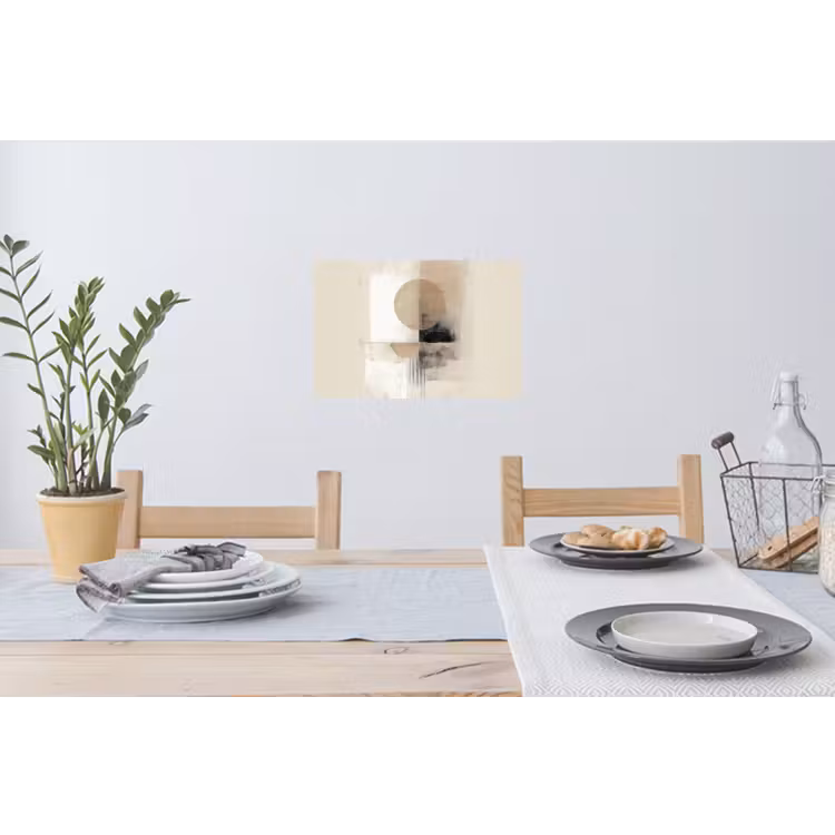 Cirkel - Compositie - Diepte - Beige Muursticker klein -eettafel