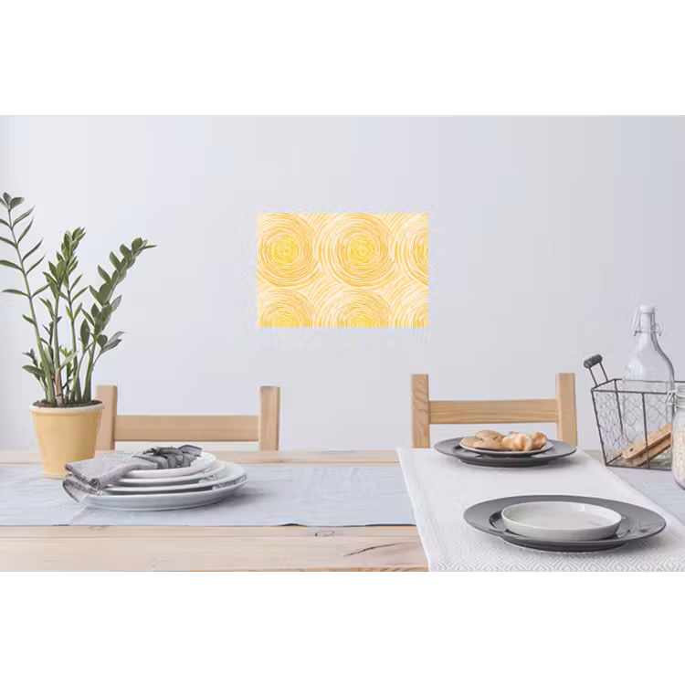 Cirkels - Abstract - Artistiek - Geel Muursticker klein 286 -eettafel