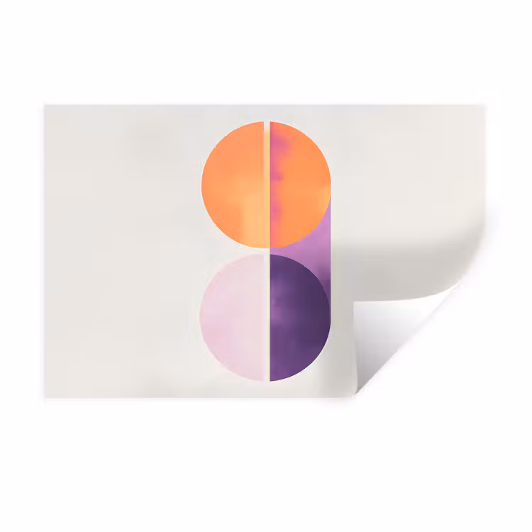 Cirkels - Abstract - Paars Muursticker klein -3d