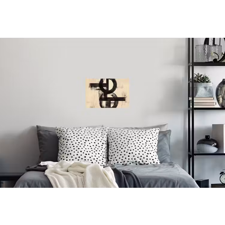 Cirkels - Balken - Zwart - Abstract Muursticker klein -slaapkamer
