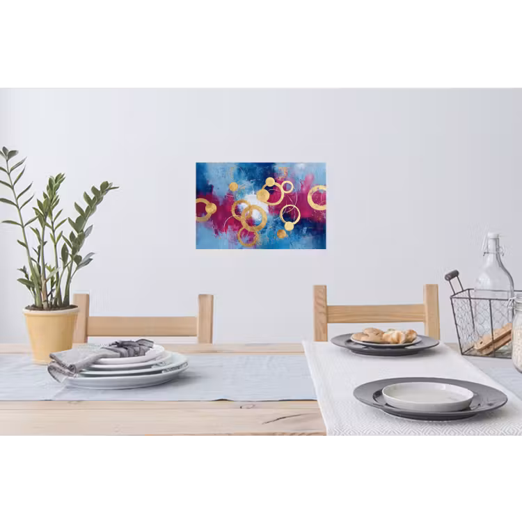 Cirkels - Goud - Abstract Muursticker klein -eettafel