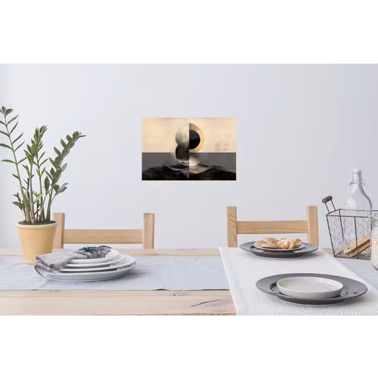 Cirkels - Schaduw - Abstract Muursticker klein -eettafel