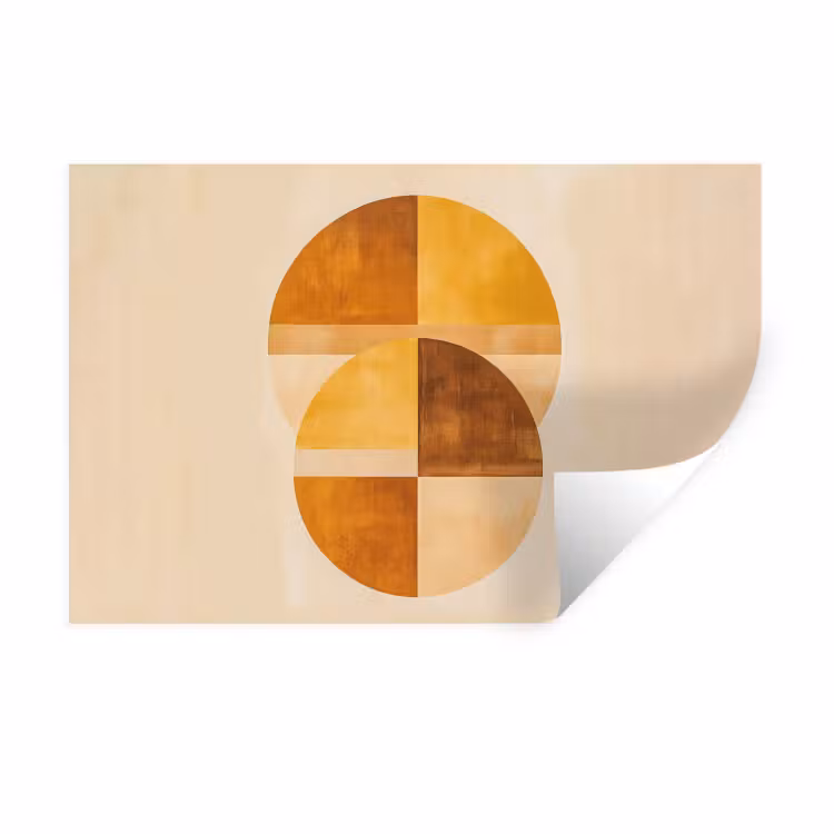 Cirkels - Geel - Minimalistisch Muursticker klein -3d