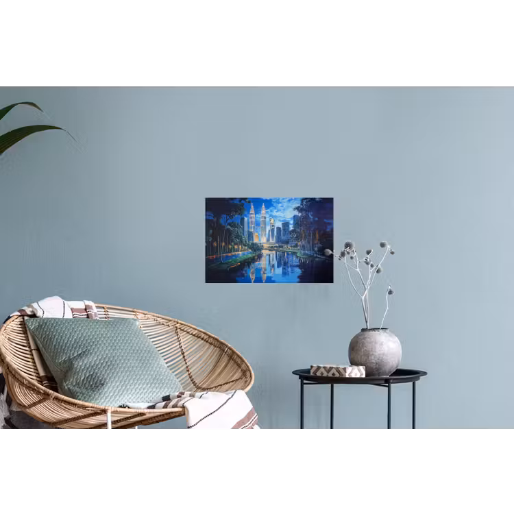 Stad Kuala Lumpur - Skyline - Wolkenkrabbers - Water Muursticker klein -plant