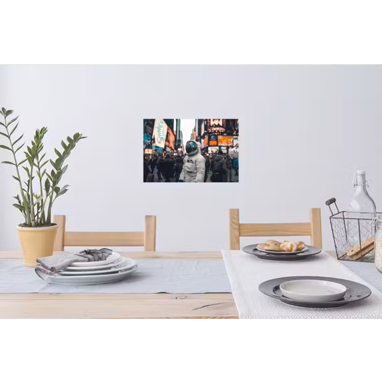 Stad - Mensen - Astronaut - Wit Muursticker klein -eettafel