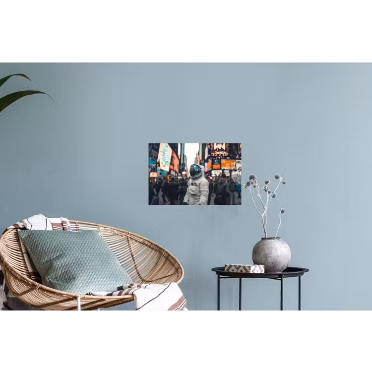 Stad - Mensen - Astronaut - Wit Muursticker klein -plant