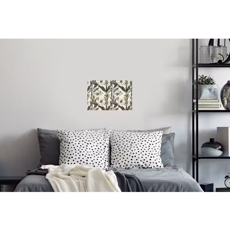 Klassiek - Botanisch - Zwart - Beige Muursticker klein 286 -slaapkamer