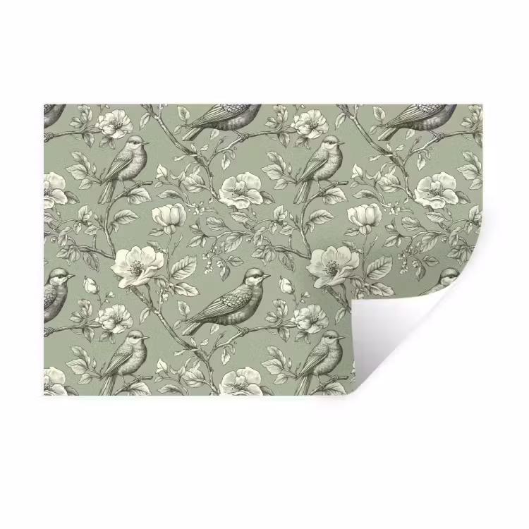 Klassiek - Botanisch - Groen Muursticker klein 286 -3d