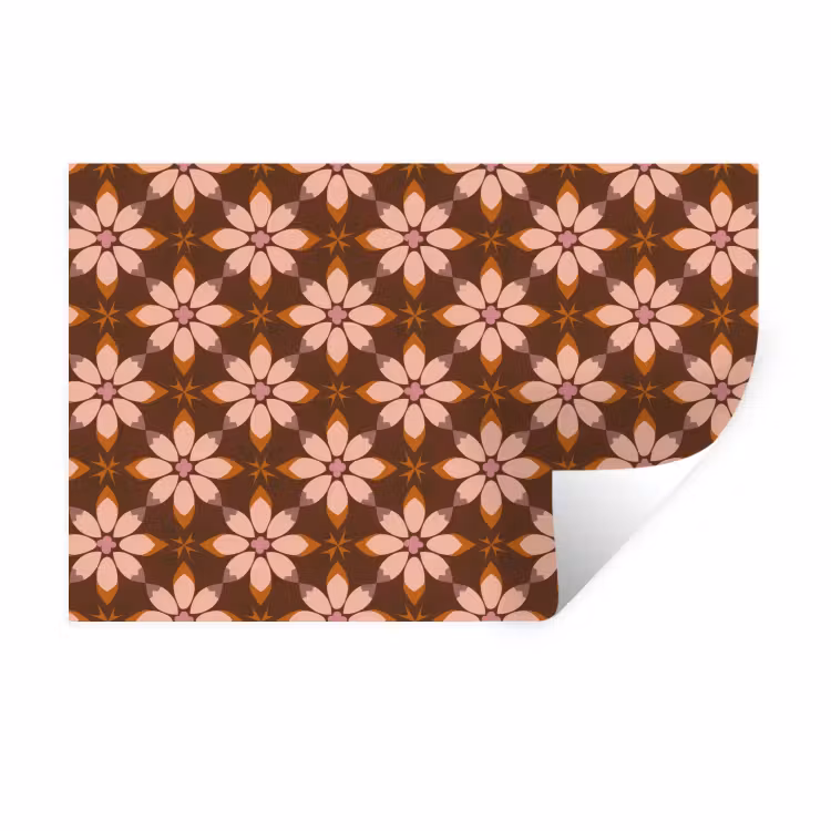 Klassiek - Retro - Bruin Muursticker klein 286 -3d
