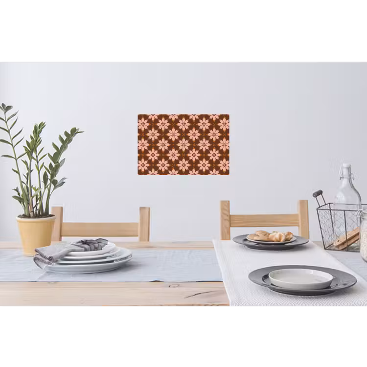 Klassiek - Retro - Bruin Muursticker klein 286 -eettafel