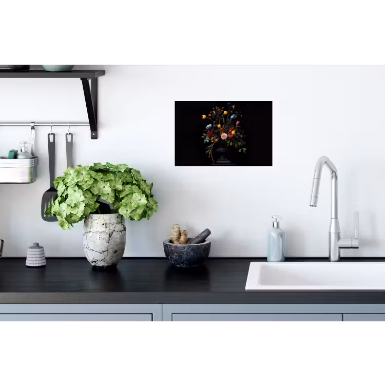 Klassiek - Vaas - Boeket - Bloemen Muursticker klein -keuken