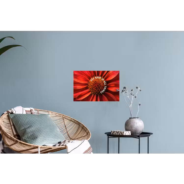 Close up - Bloem - Quote - Rood Muursticker klein -plant