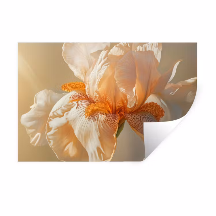 Close up - Oranje - Iris Muursticker klein -3d