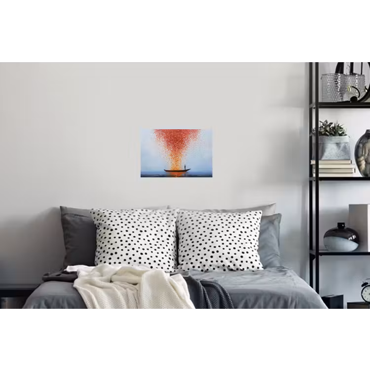 Wolk - Confetti - Boot - Wateroppervlakte Muursticker klein -slaapkamer