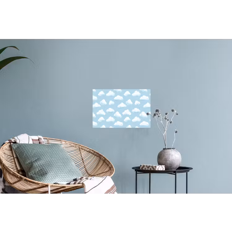 Wolken - Illustratie - Blauw Muursticker klein 286 -plant