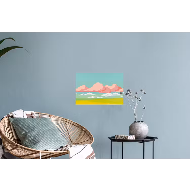 Wolken - Roze - Natuur - Modern - Pastel Muursticker klein -plant
