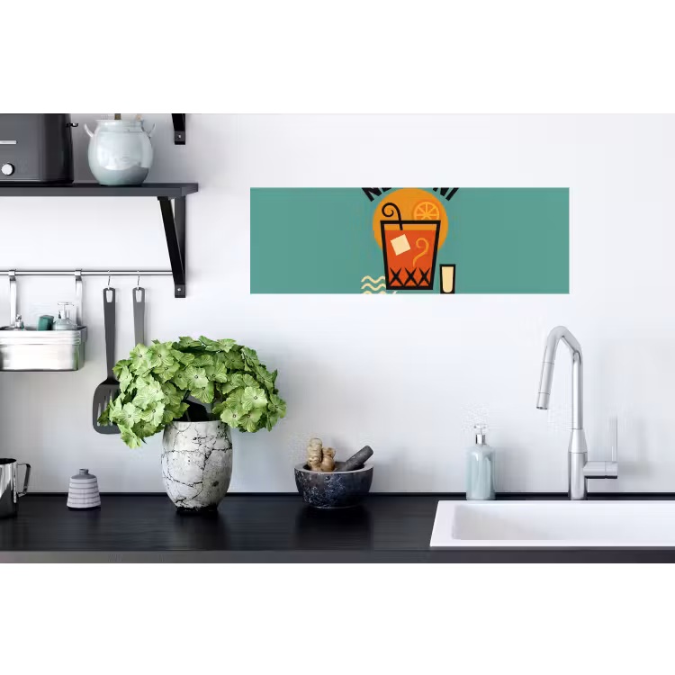 Cocktail - Negroni - Art - Sinaasappel Muursticker klein -keuken