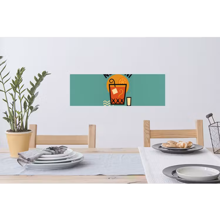 Cocktail - Negroni - Art - Sinaasappel Muursticker klein -eettafel