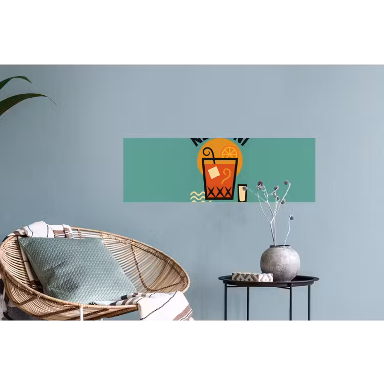 Cocktail - Negroni - Art - Sinaasappel Muursticker klein -plant