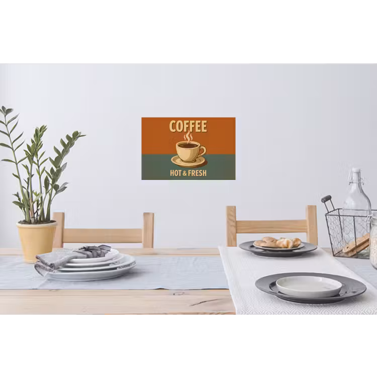 Koffie - Kop - Vintage - Quote Muursticker klein -eettafel