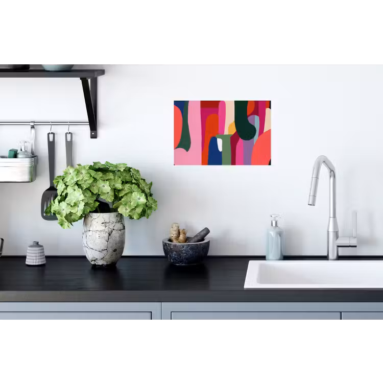 Kleurvakken - Recht - Rond - Abstract Muursticker klein -keuken