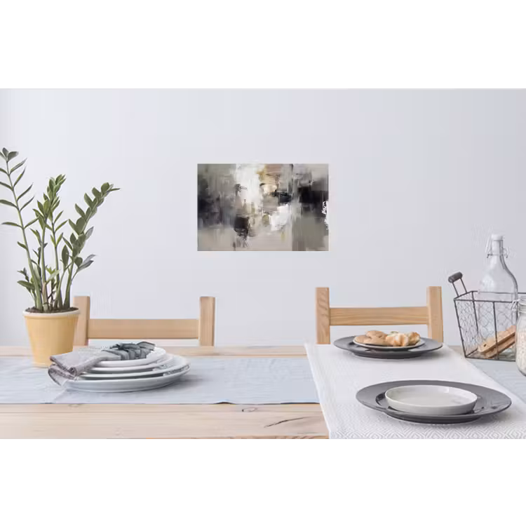 Kleurenpalet - Penseelstreken - Beige - Nevelig Muursticker klein -eettafel