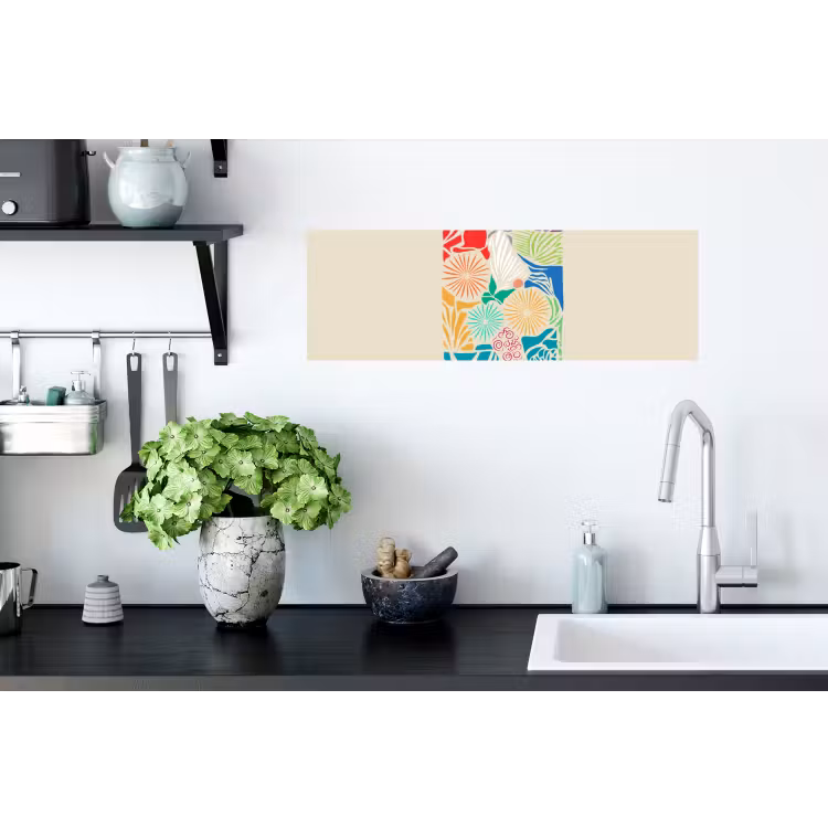 Kleurrijk - Abstract - Bloemen - Patronen Muursticker klein -keuken