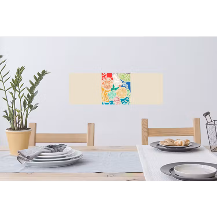 Kleurrijk - Abstract - Bloemen - Patronen Muursticker klein -eettafel