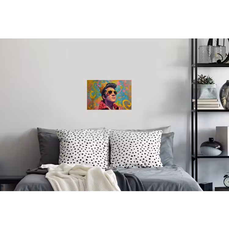 Kleurrijk portret - Kroon - Sterren Muursticker klein -slaapkamer