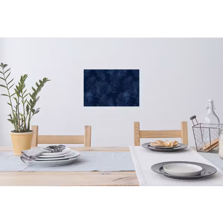 Koraal - Takken - Patroon - Nachtblauw Muursticker klein 286 -eettafel