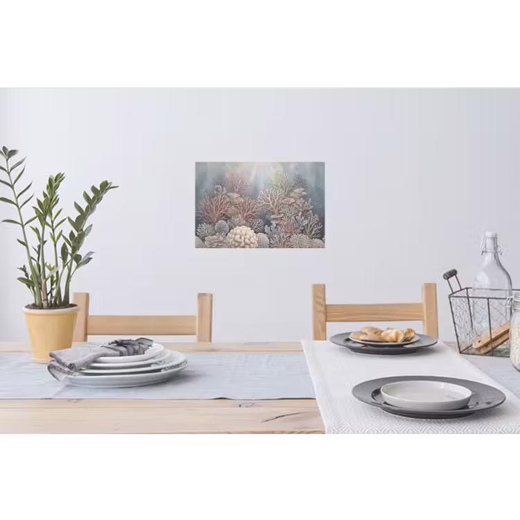 Koraal - Zeeleven - Onderwater - Illustratie - Natuur Muursticker klein -eettafel
