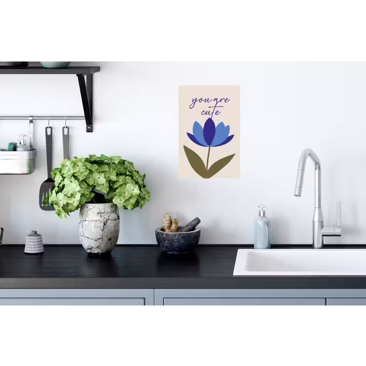 Korenbloem - Valentijn - Bloem - Blauw Muursticker klein -keuken
