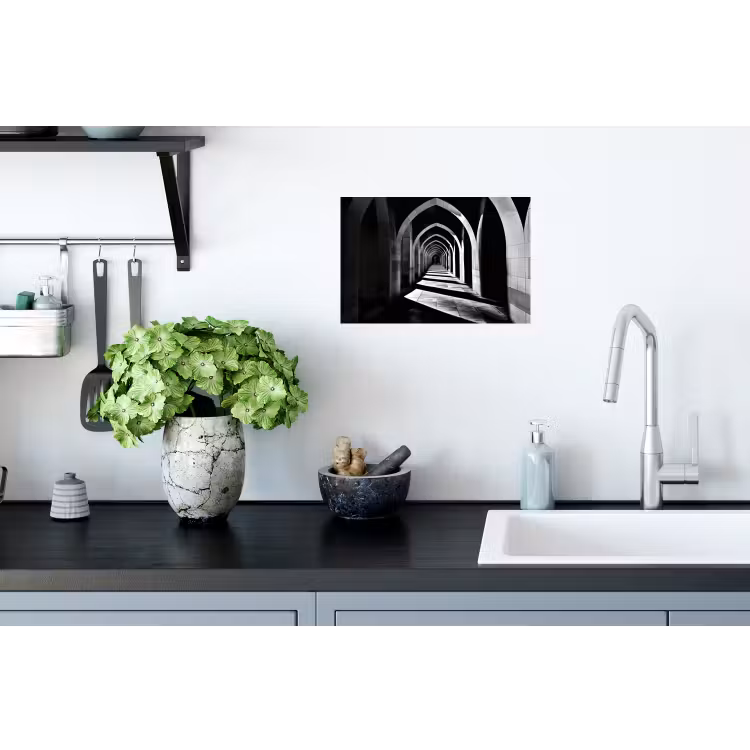 Gang - Bogen - Schaduw - Diepte Muursticker klein -keuken