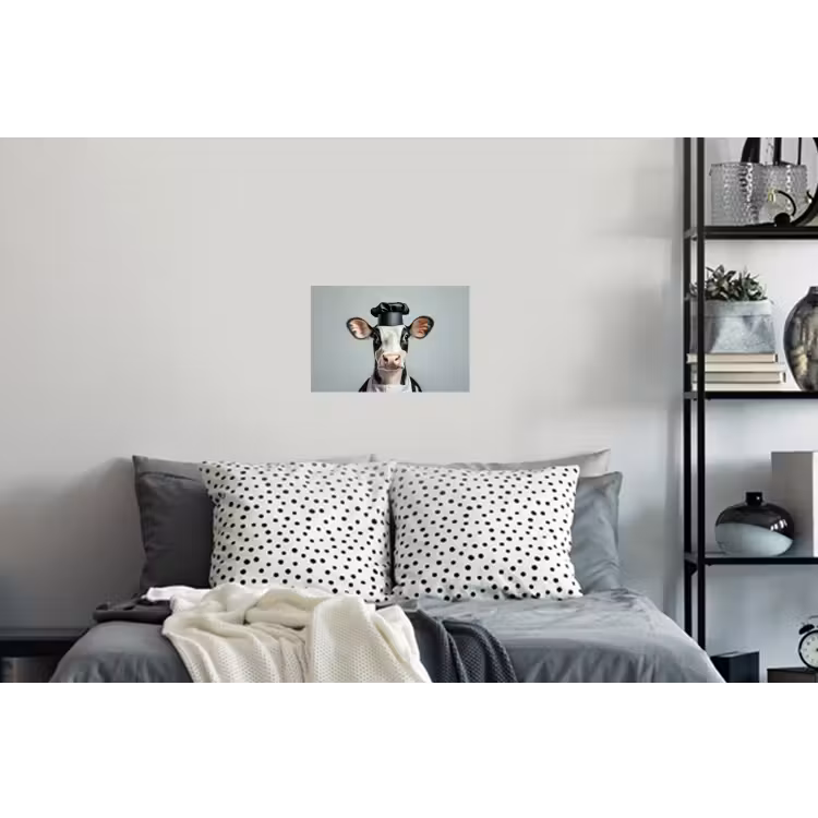 Koe - Zwart - Wit - Kok Muursticker klein -slaapkamer