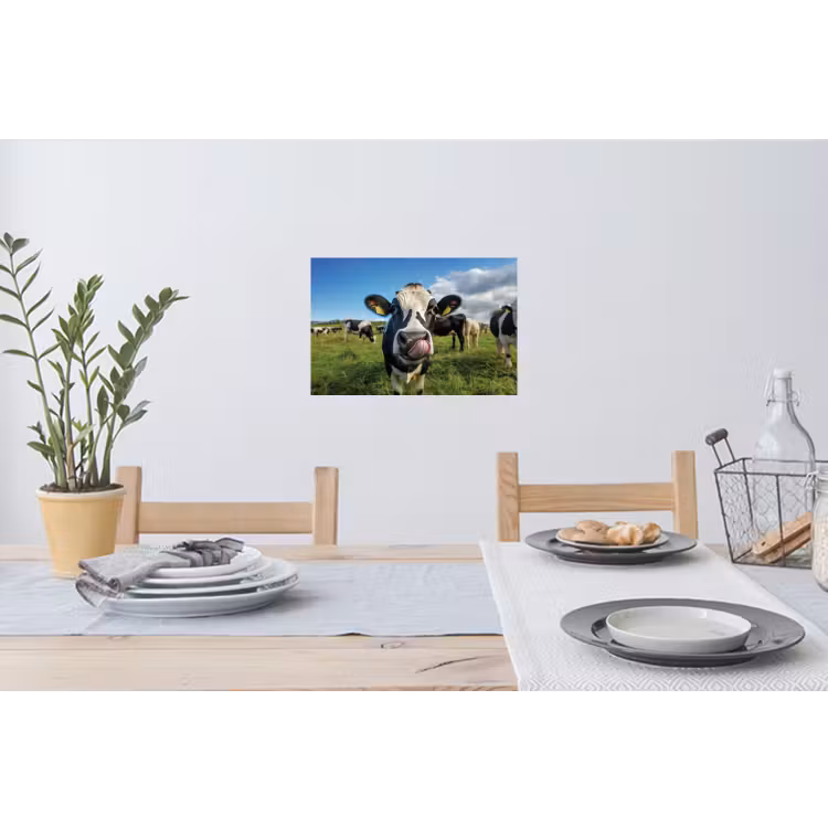 Koe - Tong - Weide Muursticker klein -eettafel