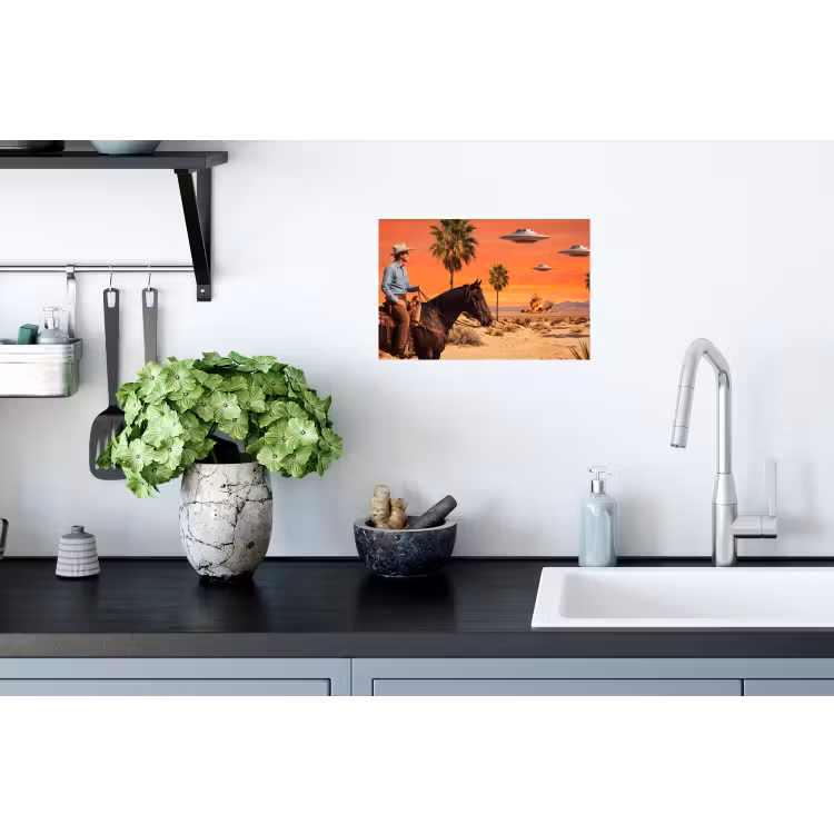 Wall Sticker - Cowboy - Horse - Desert - Cowboy - Paard - Woestijn Muursticker klein