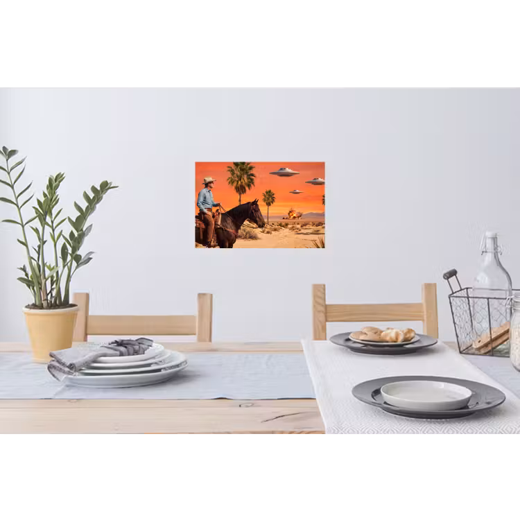 Wall Sticker - Cowboy - Horse - Desert - Cowboy - Paard - Woestijn Muursticker klein
