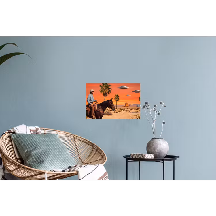 Wall Sticker - Cowboy - Horse - Desert - Cowboy - Paard - Woestijn Muursticker klein
