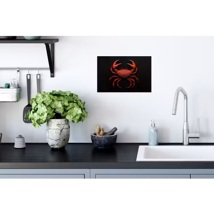 Krab - Rood - Vissen - Schaaldieren Muursticker klein -keuken