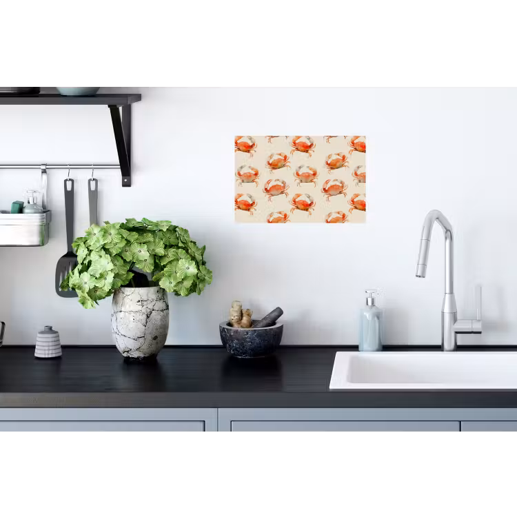 Krabben - Patroon - Oranje Muursticker klein 286 -keuken