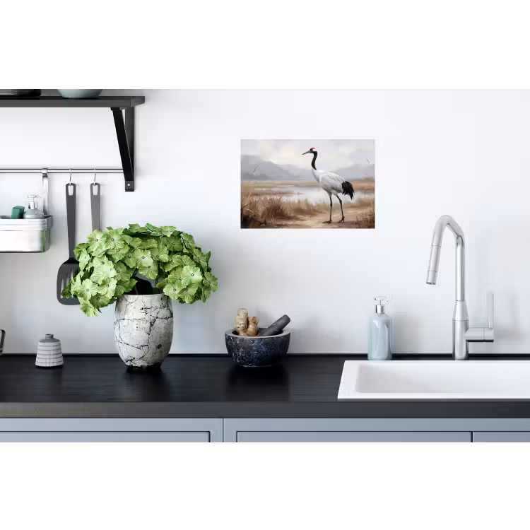 Kraanvogel - Natuur - Realistisch Muursticker klein -keuken