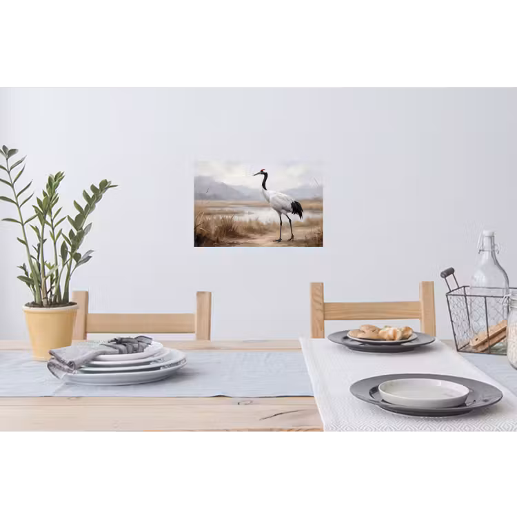 Kraanvogel - Natuur - Realistisch Muursticker klein -eettafel