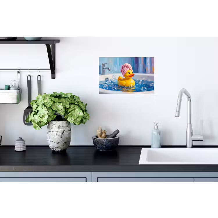 Creatief - Badeend - Kleurrijk Muursticker klein -keuken