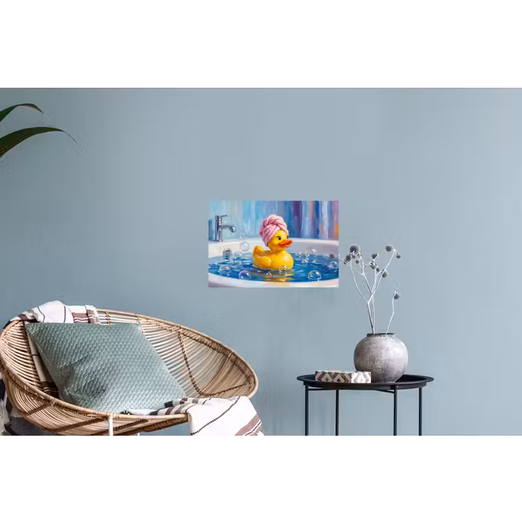Creatief - Badeend - Kleurrijk Muursticker klein -plant