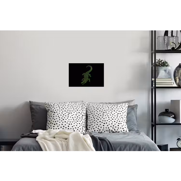 Krokodil - Groen - Tijgerachtig - Strepen Muursticker klein -slaapkamer